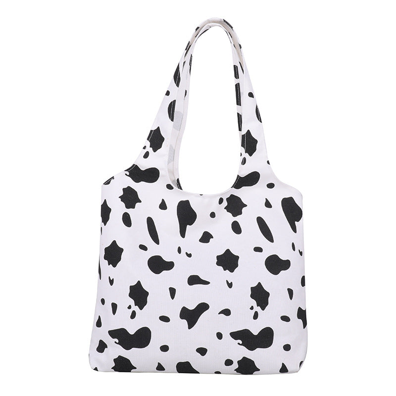 Cow Pattern Canvas Bag For Women's Spring New Crossbody