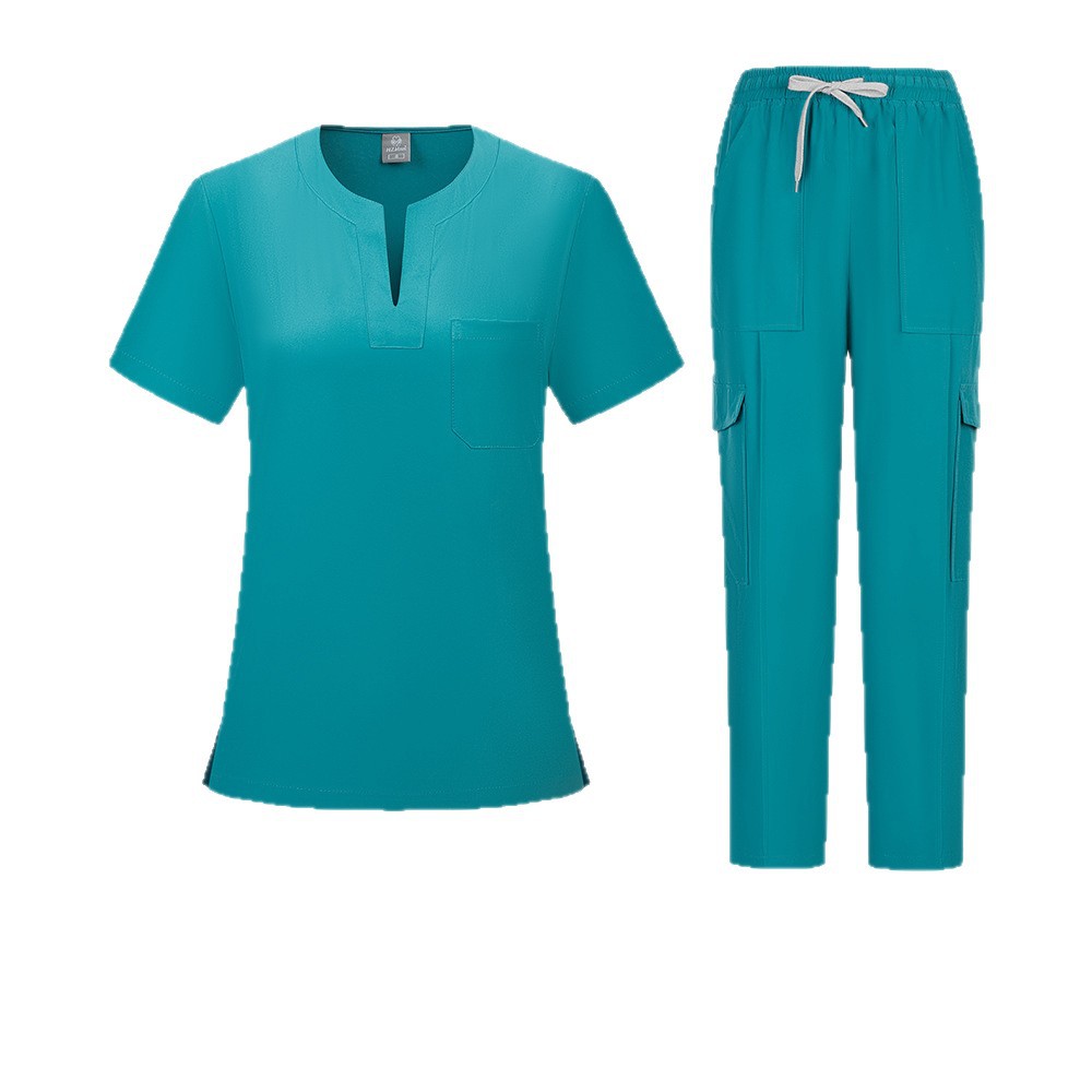 V-neck Two-piece Medical Work Uniform