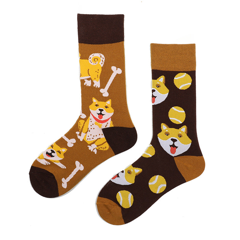 Animal Pattern Puppy Cat AB Asymmetric Mandarin Duck