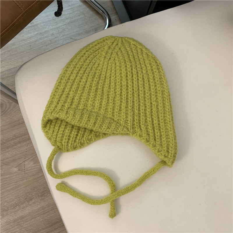 Green Warm Ear Protection Knitted Wool Hat