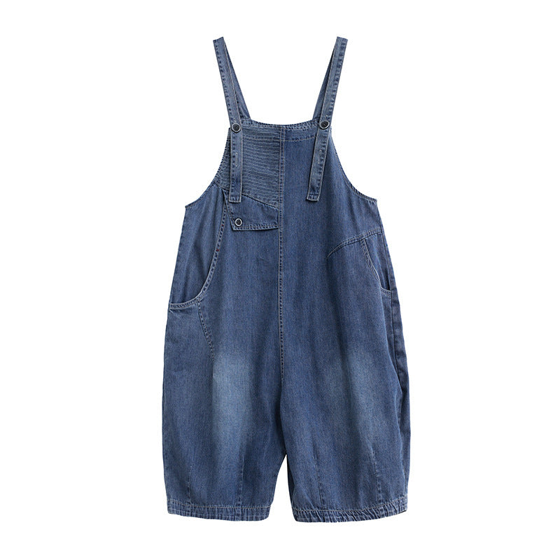 Overalls Harem Pants Casual Loose Striped Contrast Color