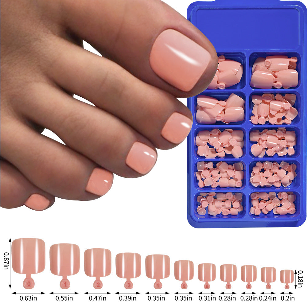 Simple Solid Color Women's Boxed Toe Nail Tips