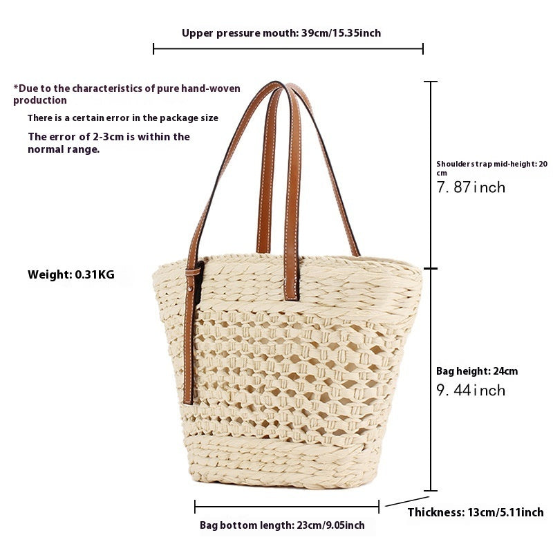 Shoulder Large Capacity Paper-string Woven Bag Casual