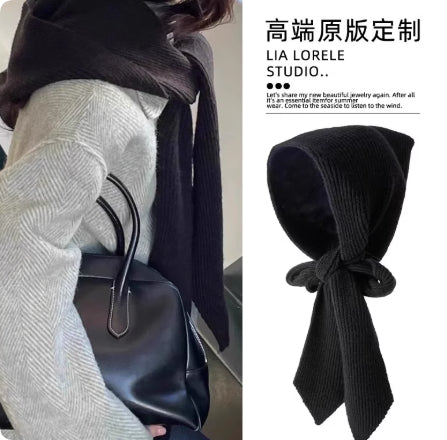 Women's Winter Hooded Scarf neck Warmer In Solid Color