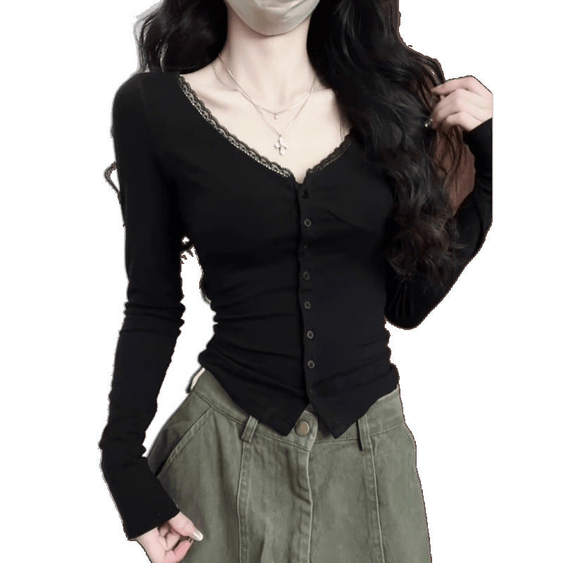 Pure Desire Style Sexy Collar Short Sleeve Shirt