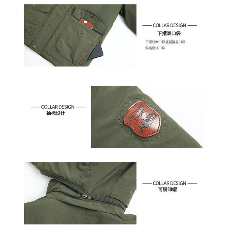 Winter Men's Warm Cotton-padded Fleece-lined Thick Mid-length Coat