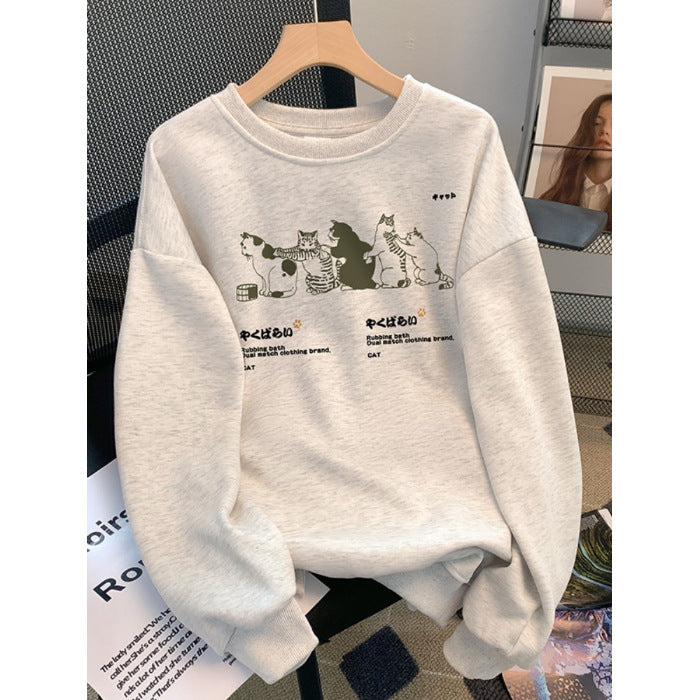 Efterår/Vinter Sweater Dame Printet Koreansk Stil