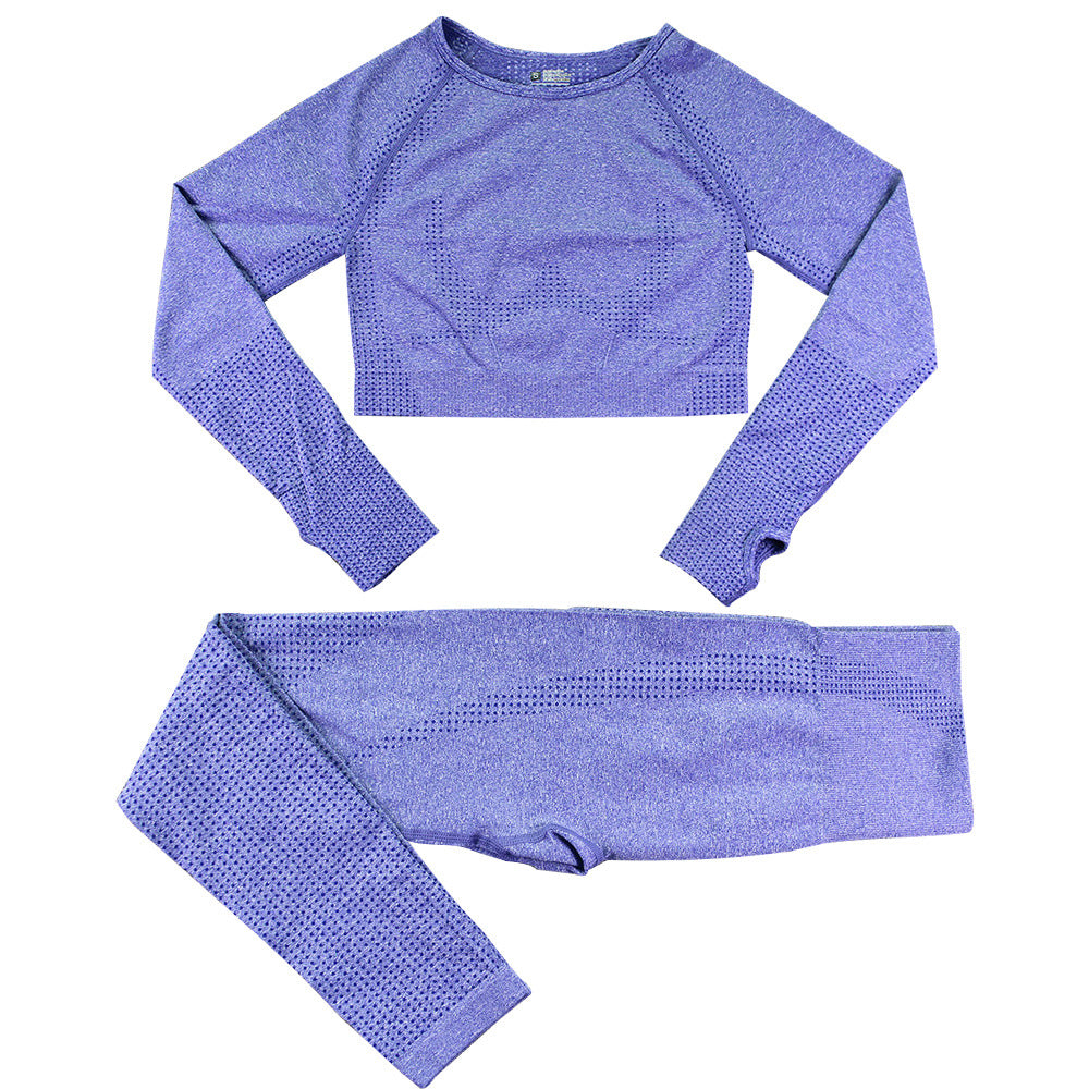 Seamless Knitted Dot Yoga Suit For Women