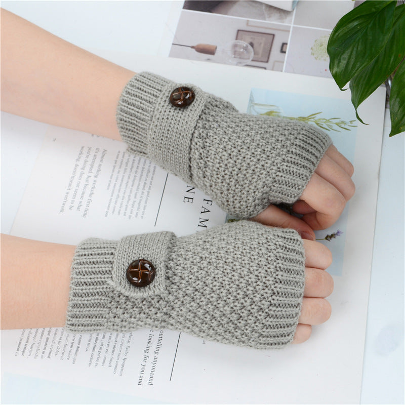Half Fingerless Gloves In Autumn And Winter