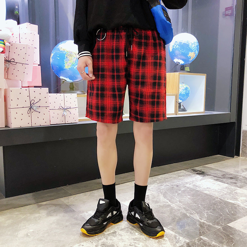 Summer New Loose Wild Retro Plaid Shorts