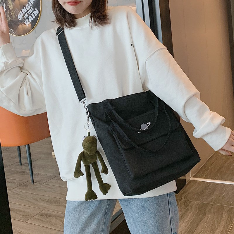 Planet ins canvas bag female student Korean crossbody bag