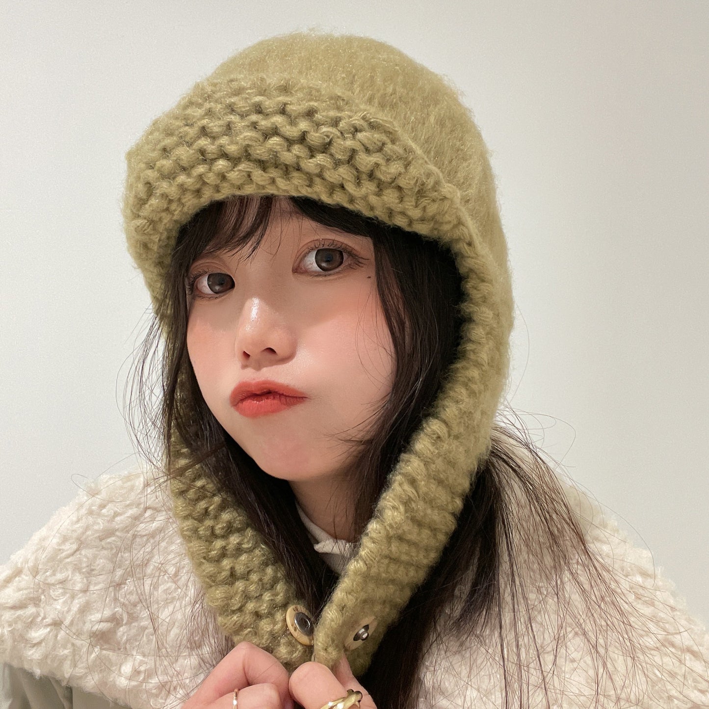 Handmade Crochet Beanie Women's Ear Protection Scarf