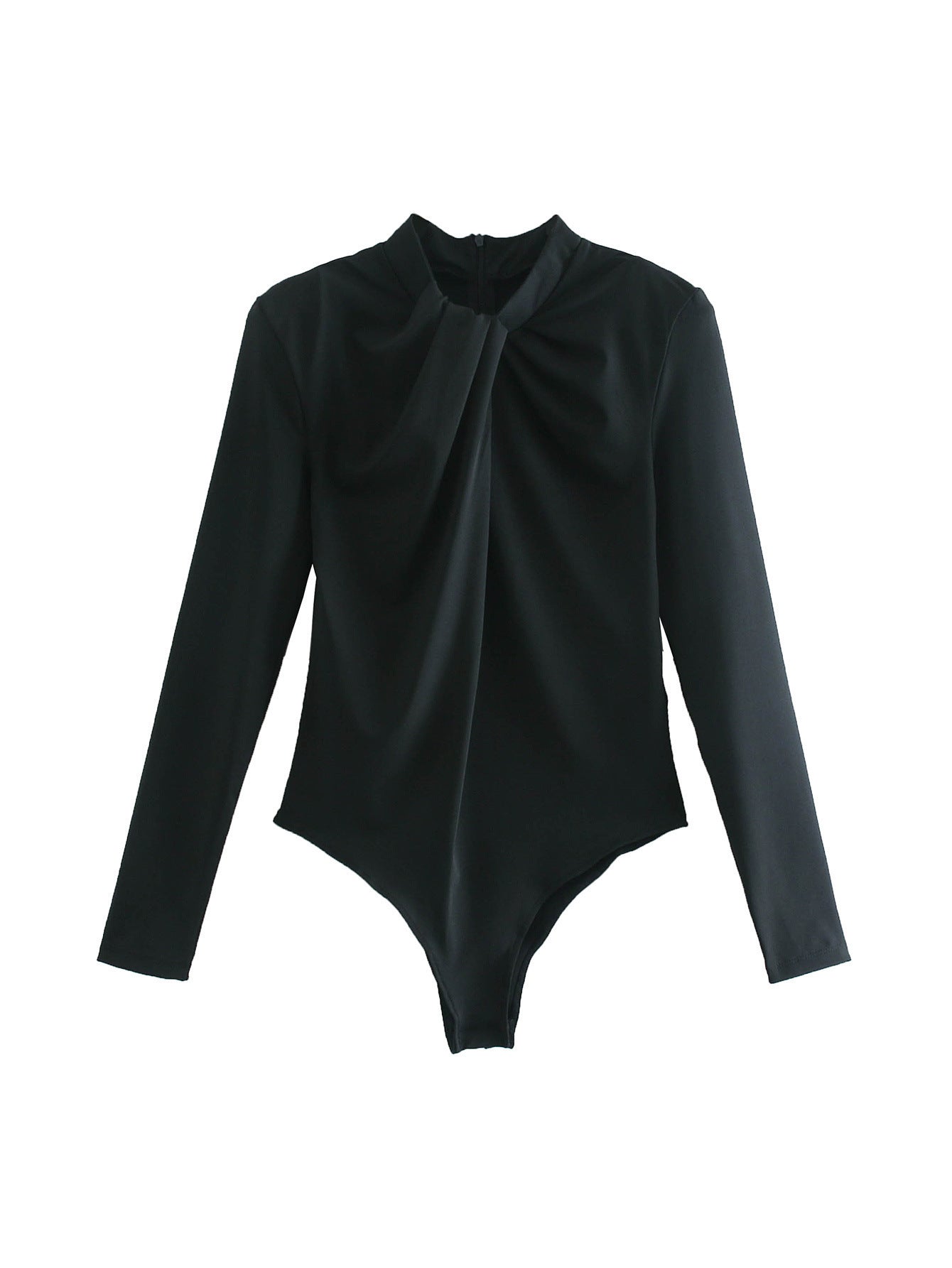 Langærmet bodysuit med knyttede skulderpuder