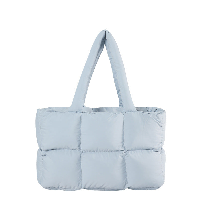 Large Capacity Soft Warm Puff Bag Shoulder Handbag