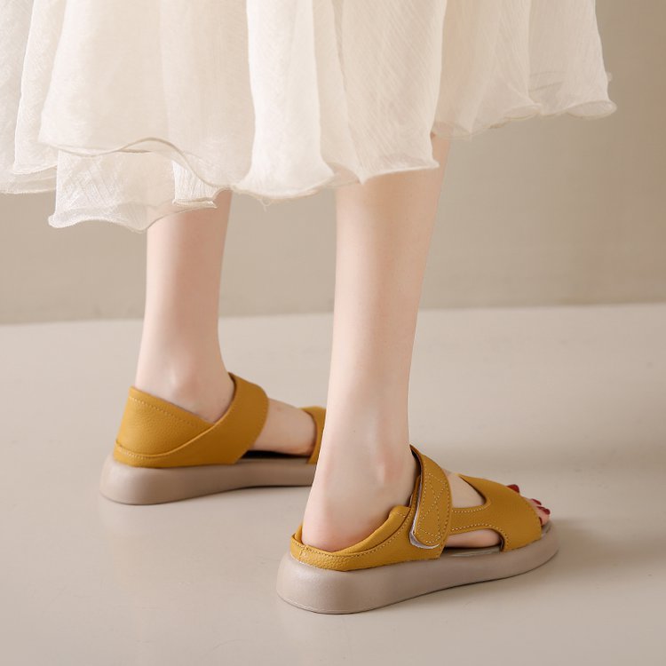 Simple Toe Round Head Thick Bottom Fairy Style Sandals