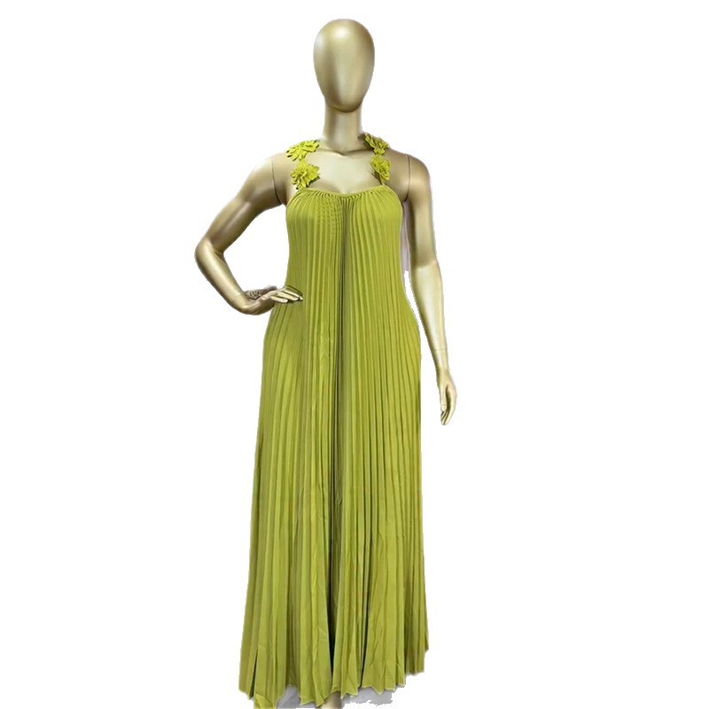 Sweet And Fresh Strapless Backless Pleated Maxi Dress