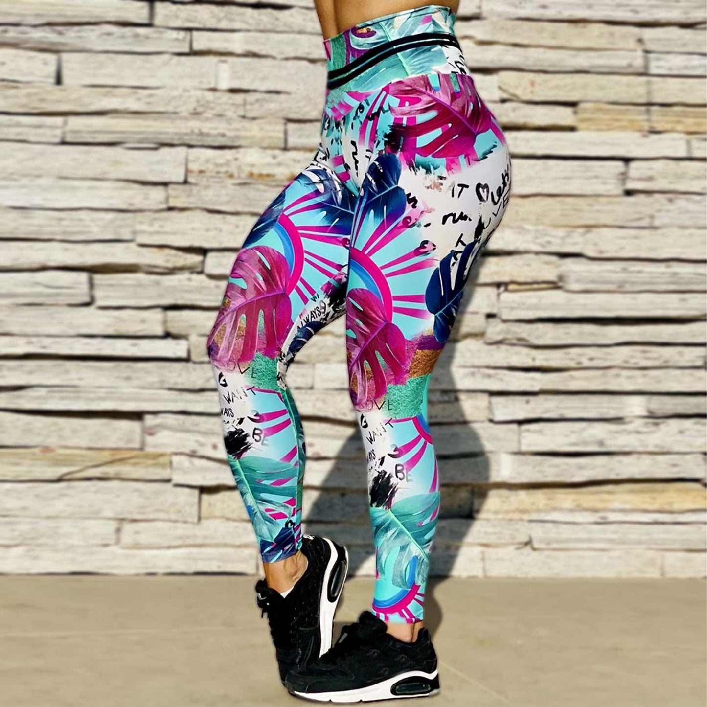 Women's High Waist Hip Raise Color Denim Yoga Pants