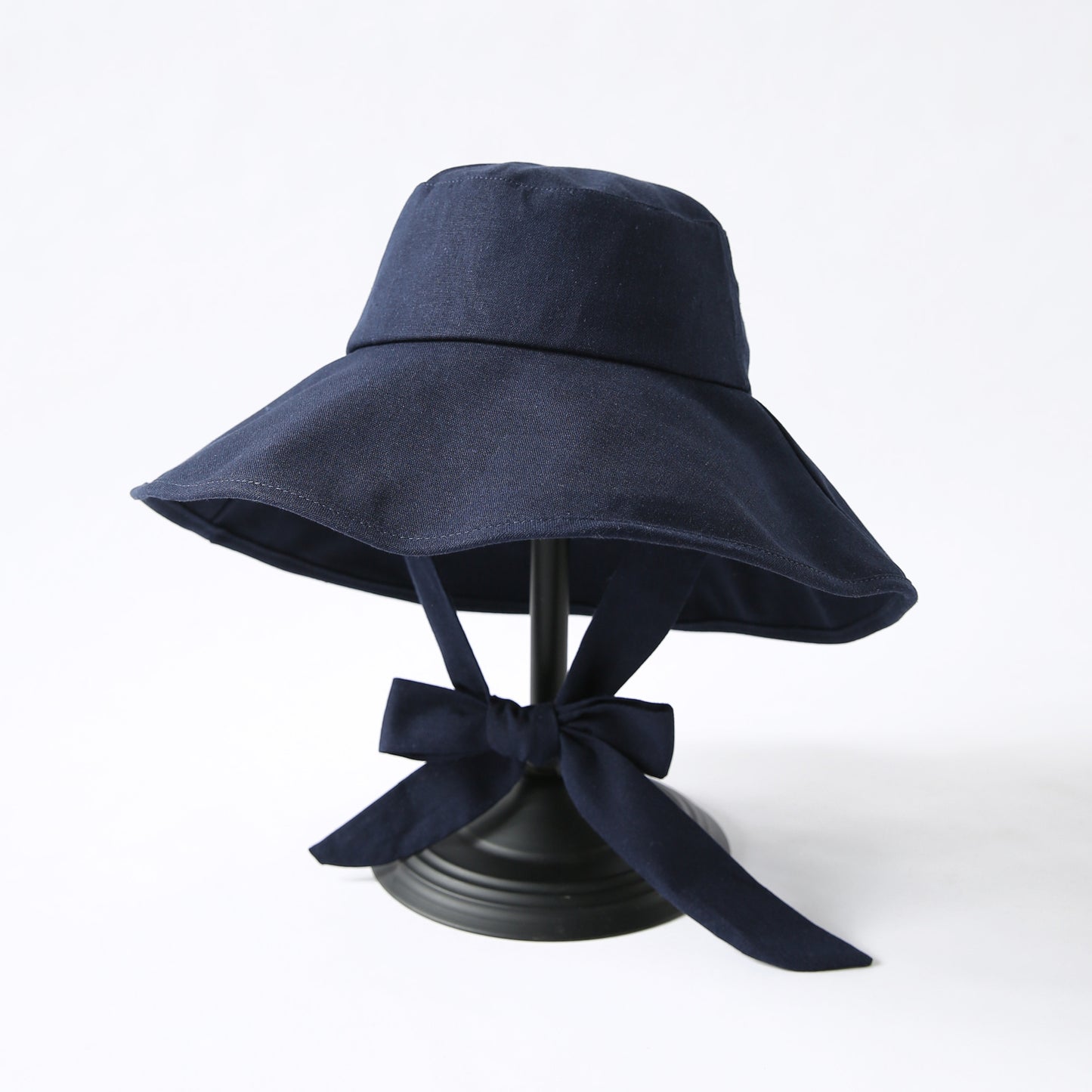 Solid Color Foldable Big Brim Lace-up Hat