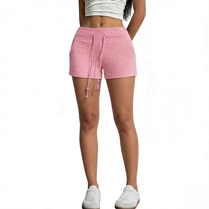 New Casual High-waist Solid-color Athletic Shorts