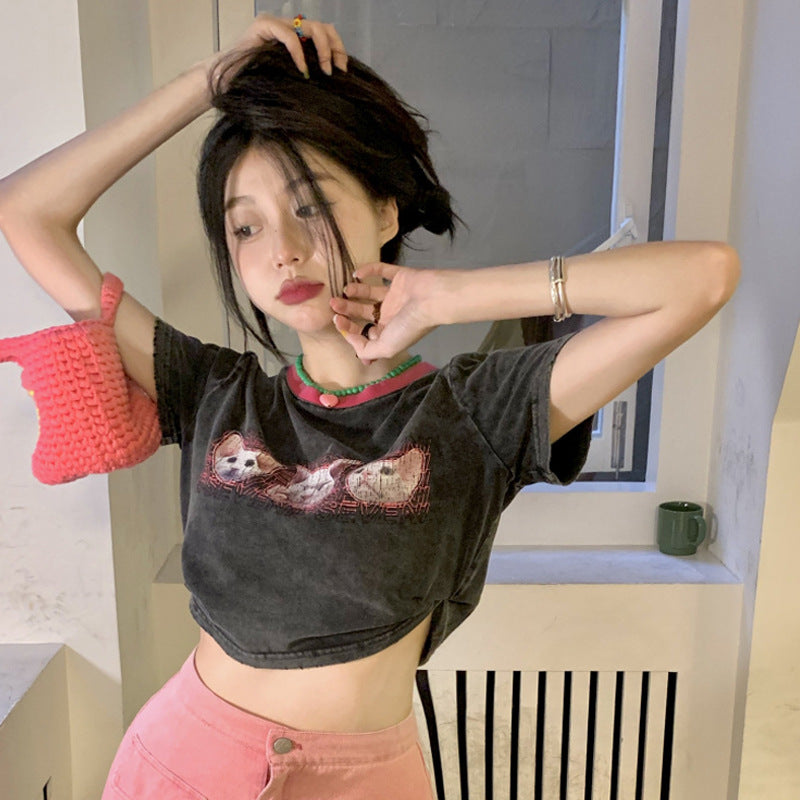 American Retro Hong Kong Chic Loose Top Ins