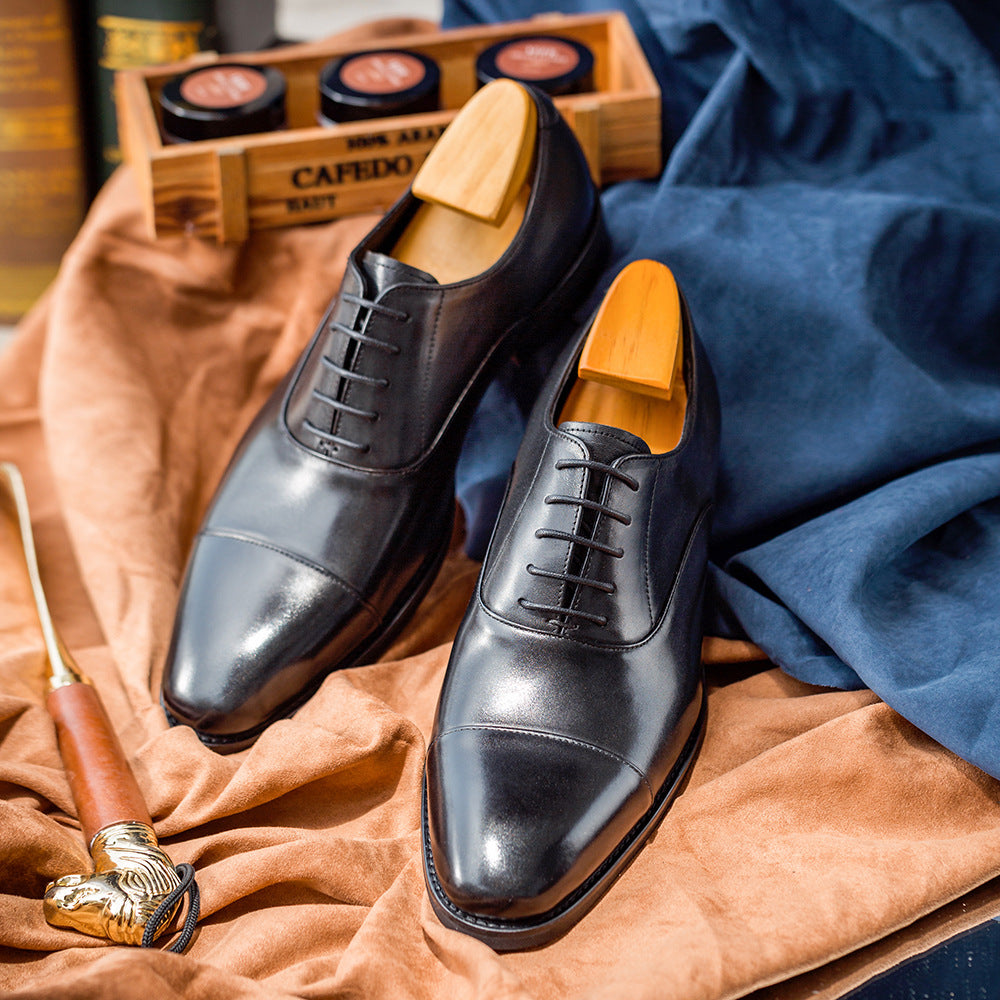 Cowhide Low-Top Light Sole Men's Leather Shoes