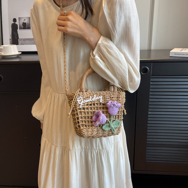 Handwoven New Hollow Grass Woven Handbag