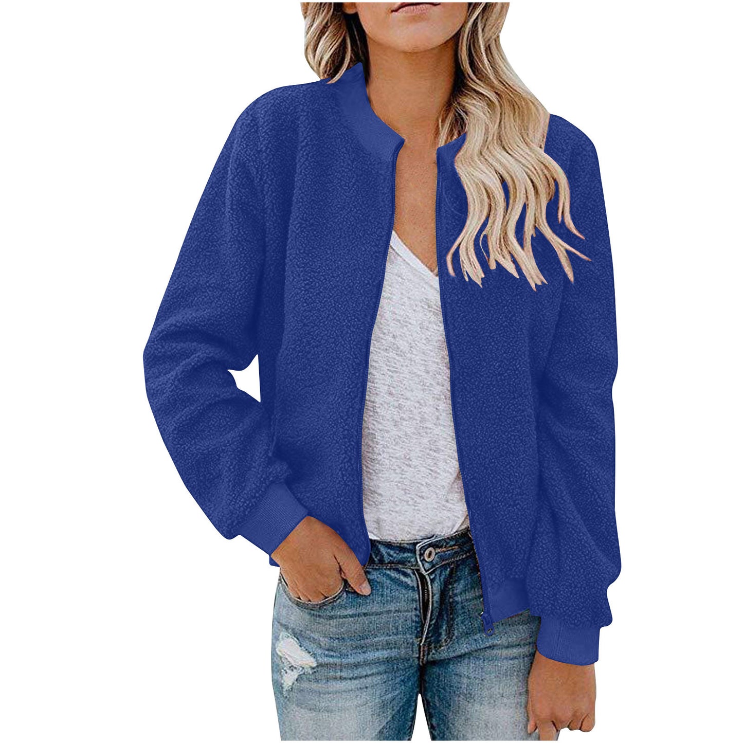 Cashmere Zipper Jacket Coat Top Women
