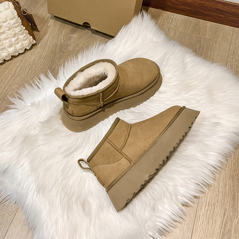 Women's Fashion Fur One Body Warm Short Boots