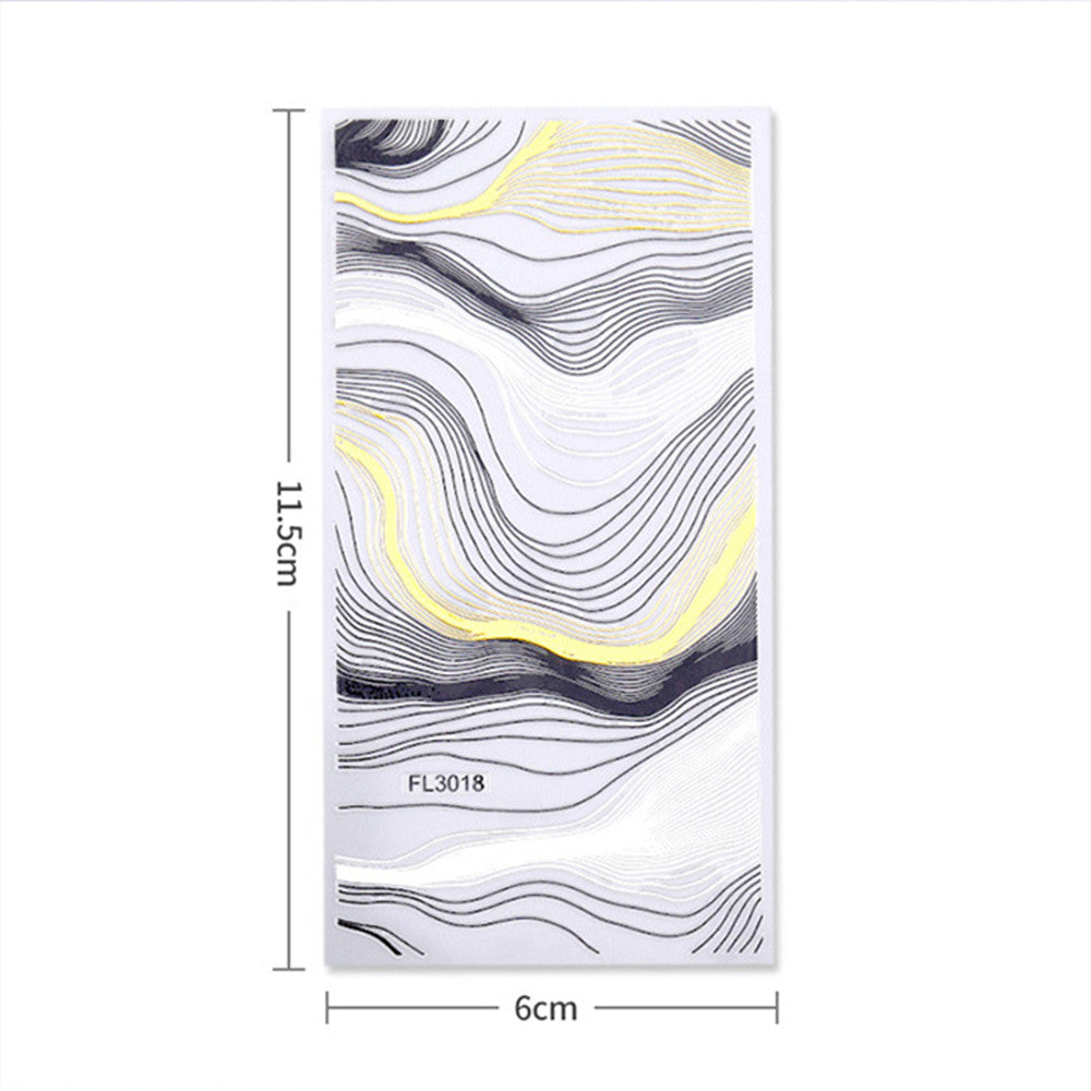 Nail Art 3d Hot Stamping Line Sticker Stripe Wave Adhesive Sticker