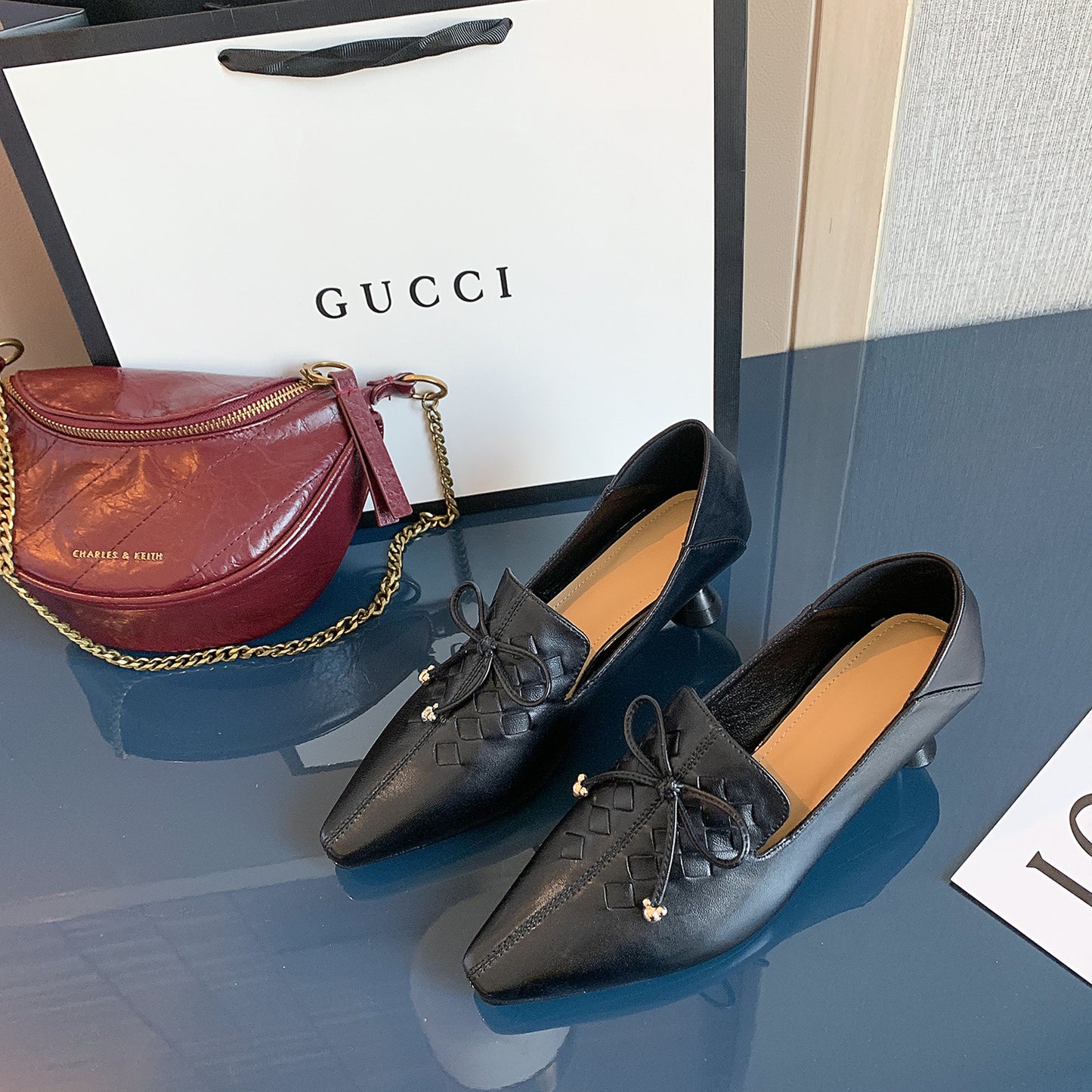 Cowhide High Heels Female British Style Fashion