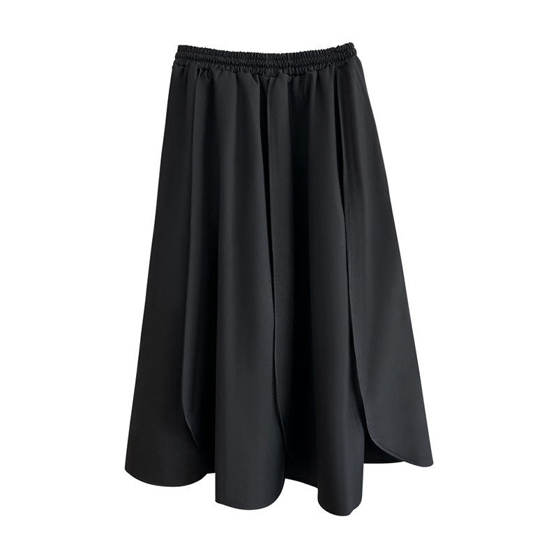 Personality Stitching Temperament Irregular Fluffy High Waist Type A Bud Skirt