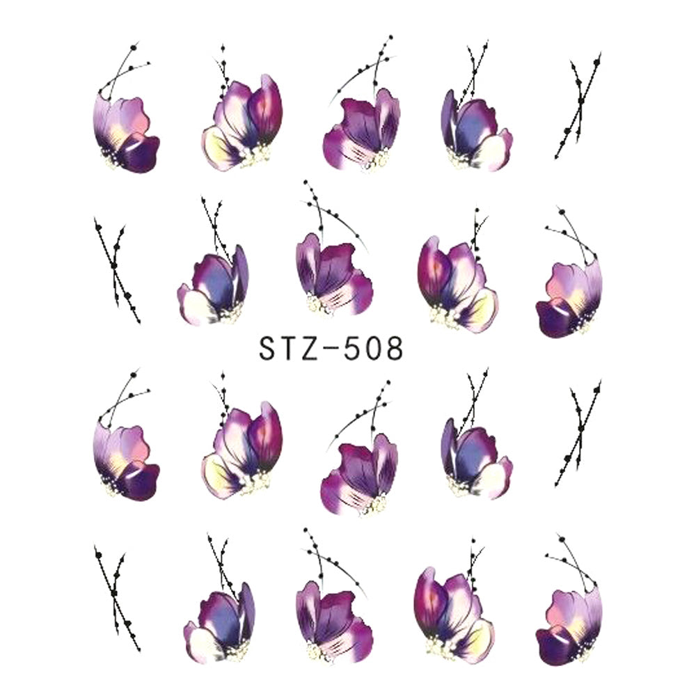 Nail Sticker Butterfly Flower Water Transfer Decal Sliders for Nail Art Decoration Tattoo Manicure Wraps Tools Tip JISTZ508  1pcs