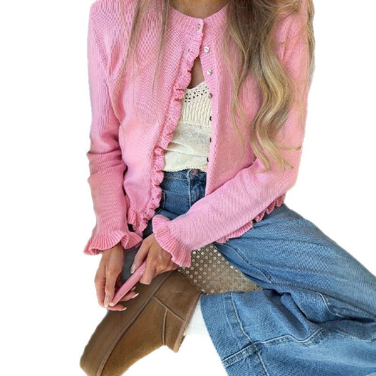 Women's Loose-fit French-style Long-sleeve Sweater Coat