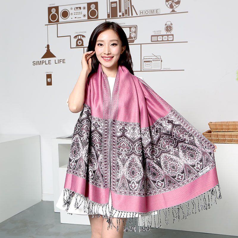Cashew Jacquard Flower Air-conditioning Shawl Scarf