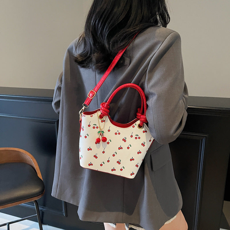 Cherry Print Commuter Crossbody Bag Shoulder Underarm