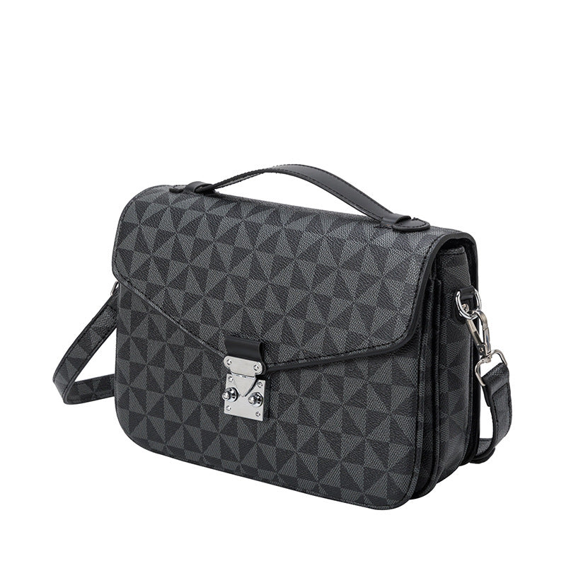 Ny retro messengertaske med firkantet lås