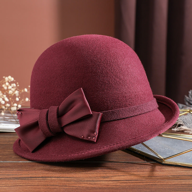 Women's Wool Top Hat Elegant Autumn And Winter Warm