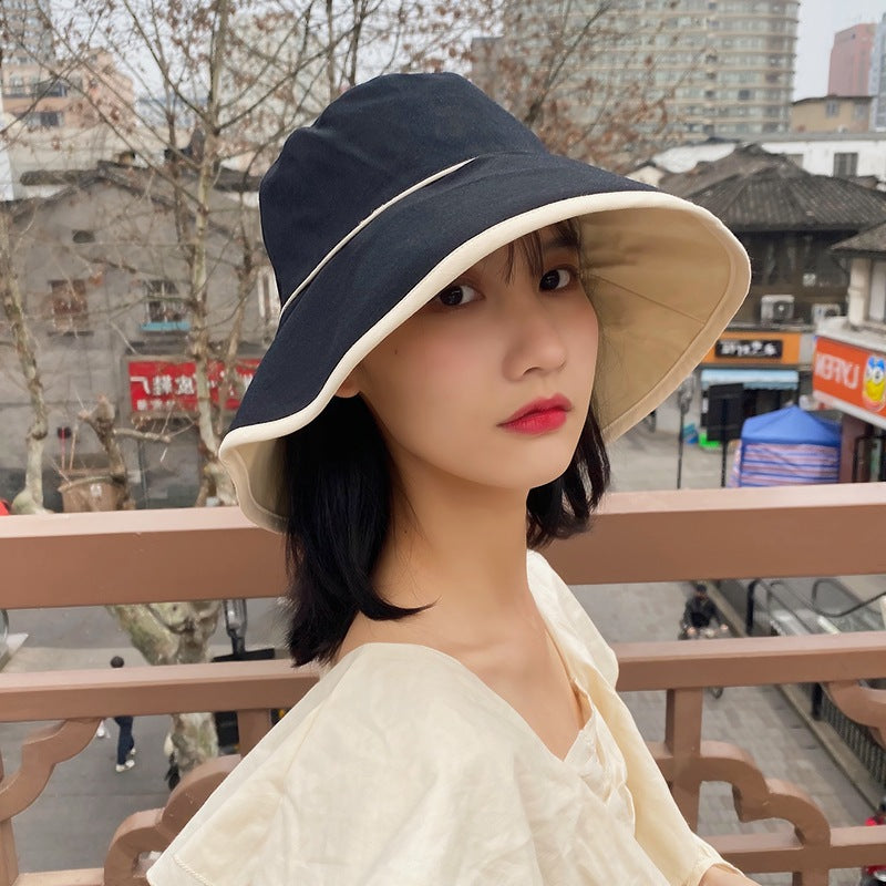 Bucket Hat Women's Summer Kafuu Korean Style All-match Big Brim