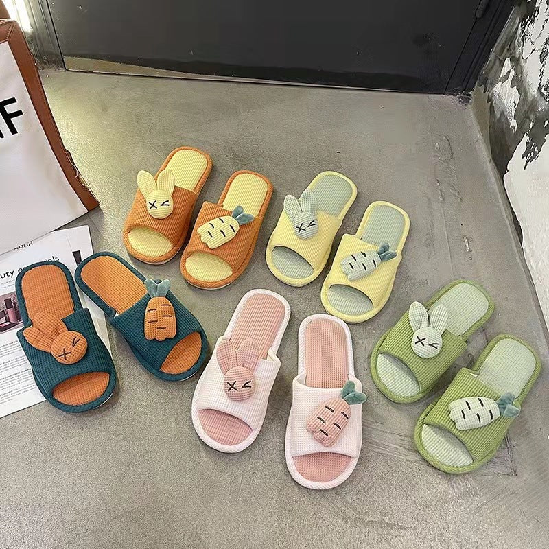 Linen Slippers Women's Home Indoor Home
