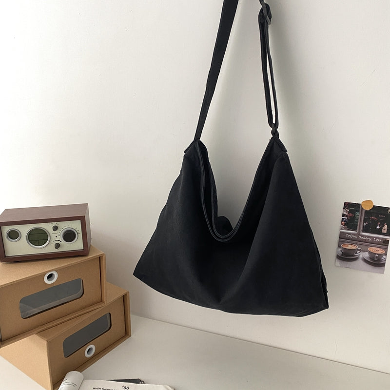 Large Capacity Lazy Style Artistic Minimalist Canvas Bag