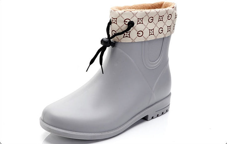 Fashion All Seasons Ladies All-match Rain Boots Short Tube
