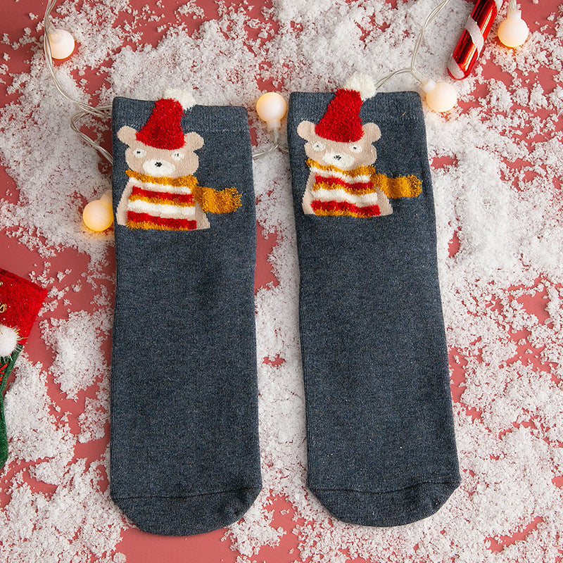 New Christmas Stockings European And American Women's Cotton Straight