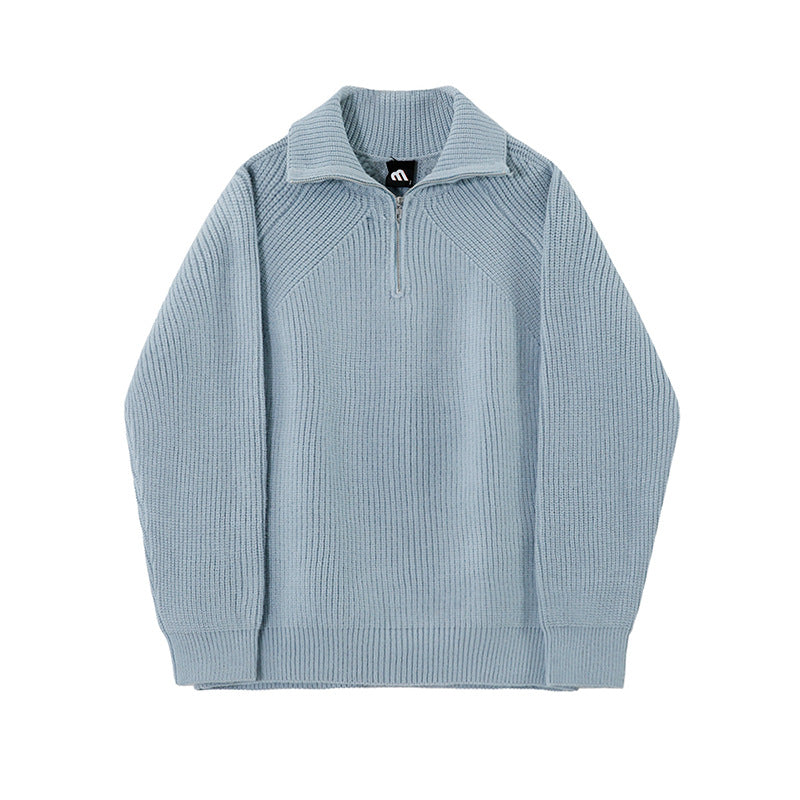 Men's Autumn And Winter Turtleneck Half Zip Sweater