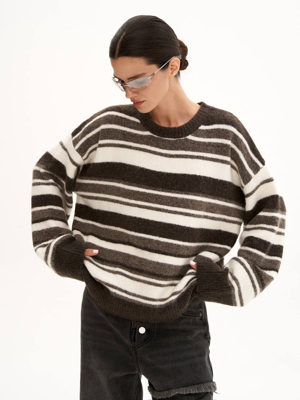 Women's Striped Color-block Sweater