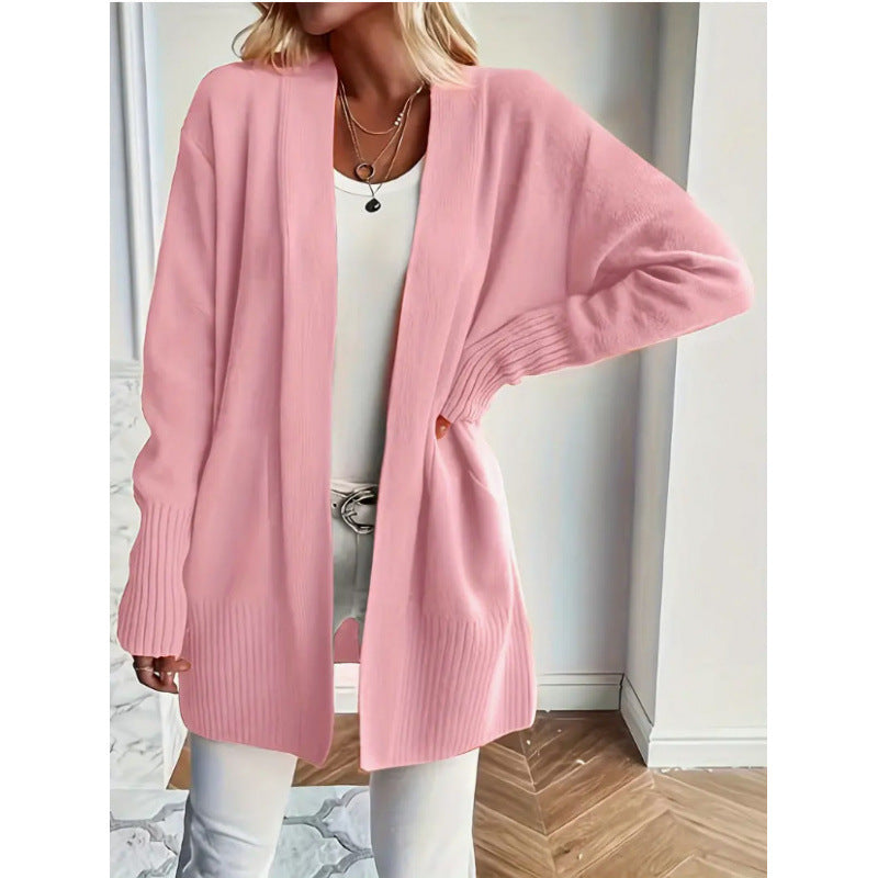 Casual Simple Elegant Shawl Sweater With Pockets