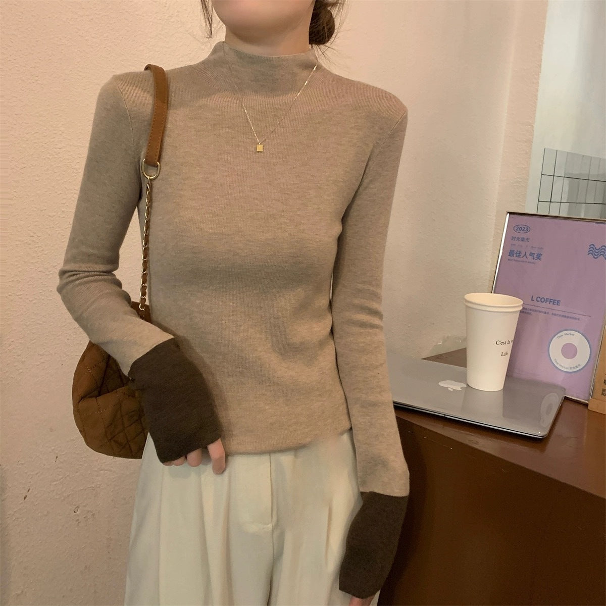 Slim Fit Western Style Slimming Bottoming Shirt Inner Wear Blouse