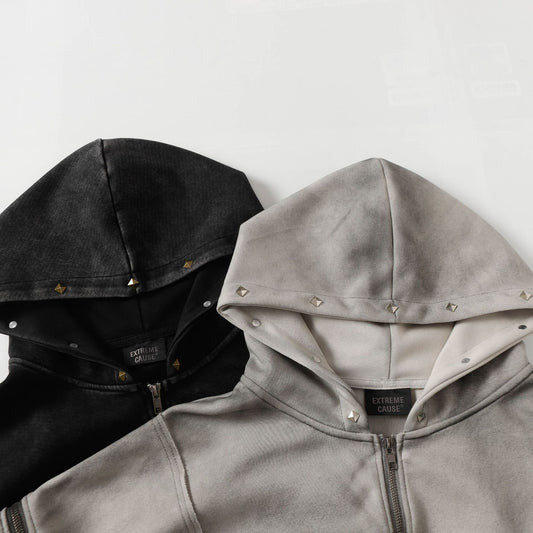 New Retro Vibe Washed Hooded Jacket Coat