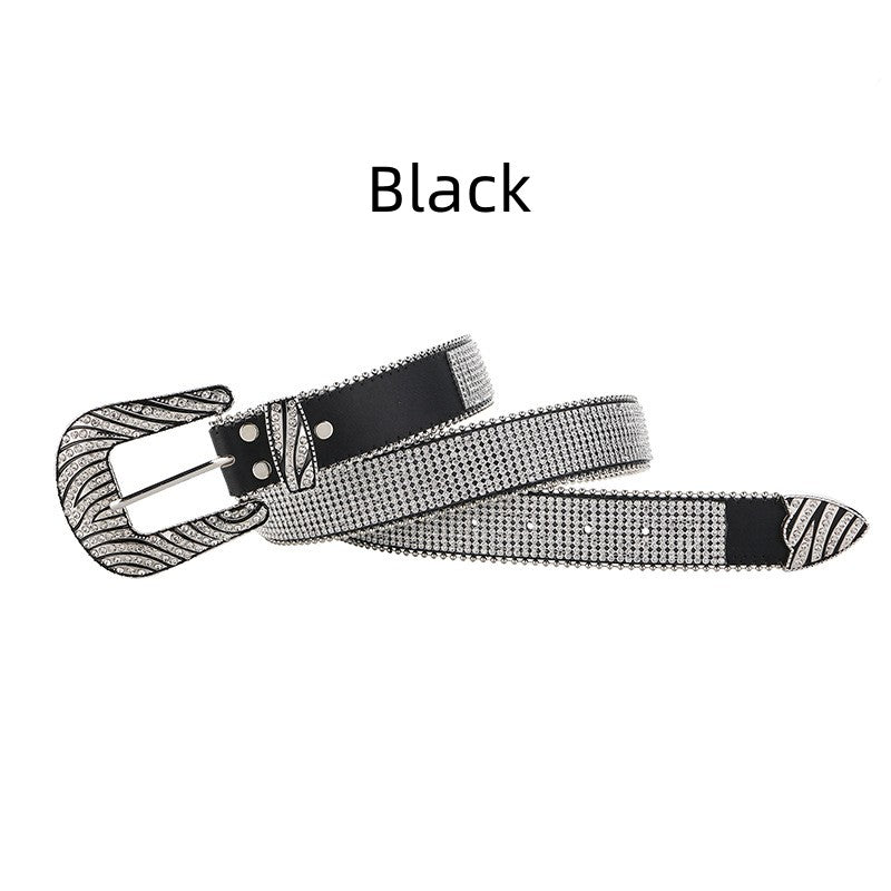 Women's Diamond Belt Zebra Pattern