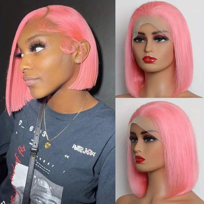 Europæisk og amerikansk mode Kvinders korte bob-paryk Kemisk fiber frontal blonde-paryk Hovedbetræk