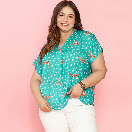 European And American Thin Loose Plus Size Short Sleeve